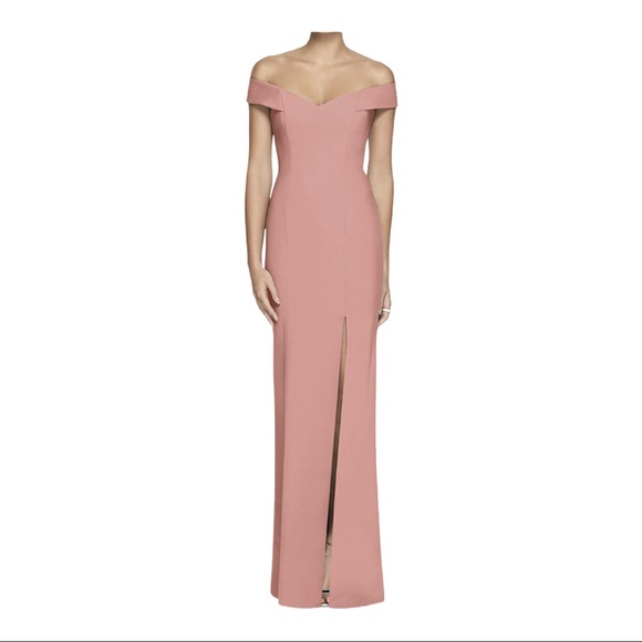 Dessy Collection Dresses & Skirts - Dessy Collection Off-the-Shoulder Gown style 3012 Desert Rose